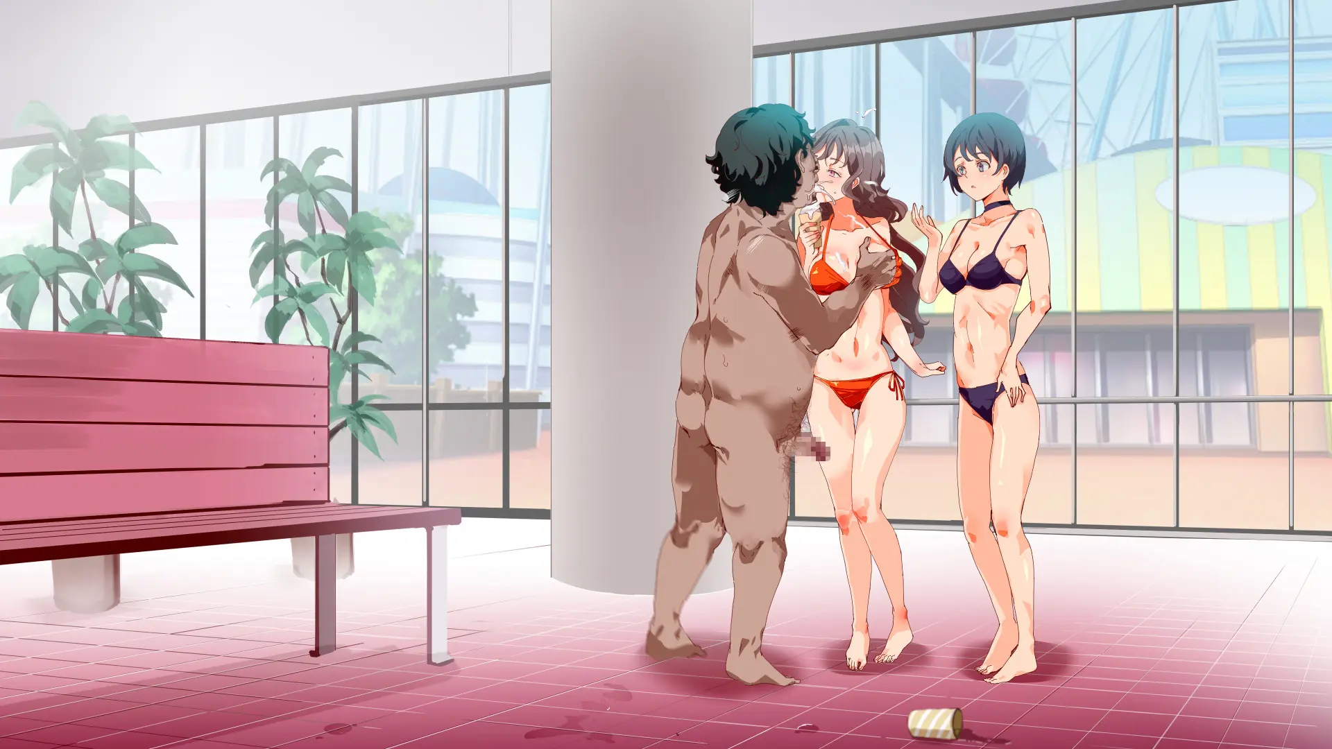 Mukanshin Pool ~Au Onna Zenin, Sekuhara Shihoudai No Aruku Nama Onaho | 무관심 수영장 ~만나는 여자 전원 성희롱 무제한의 걸어다니는 생오나홀 ~